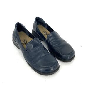 Cobbie Cuddlers Navy Leather Loafers Womens 8.5W Comfort Slip On Shoes